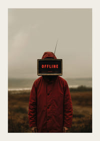 Mörk och mystisk poster med en offline-ikonisk skärm som fängslar ögat-3