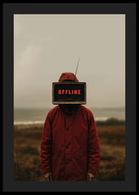 Mörk och mystisk poster med en offline-ikonisk skärm som fängslar ögat-4