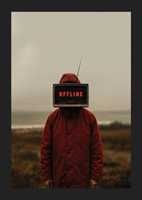 Mörk och mystisk poster med en offline-ikonisk skärm som fängslar ögat-5