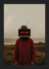 Mörk och mystisk poster med en offline-ikonisk skärm som fängslar ögat-5