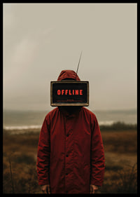 Mörk och mystisk poster med en offline-ikonisk skärm som fängslar ögat-6