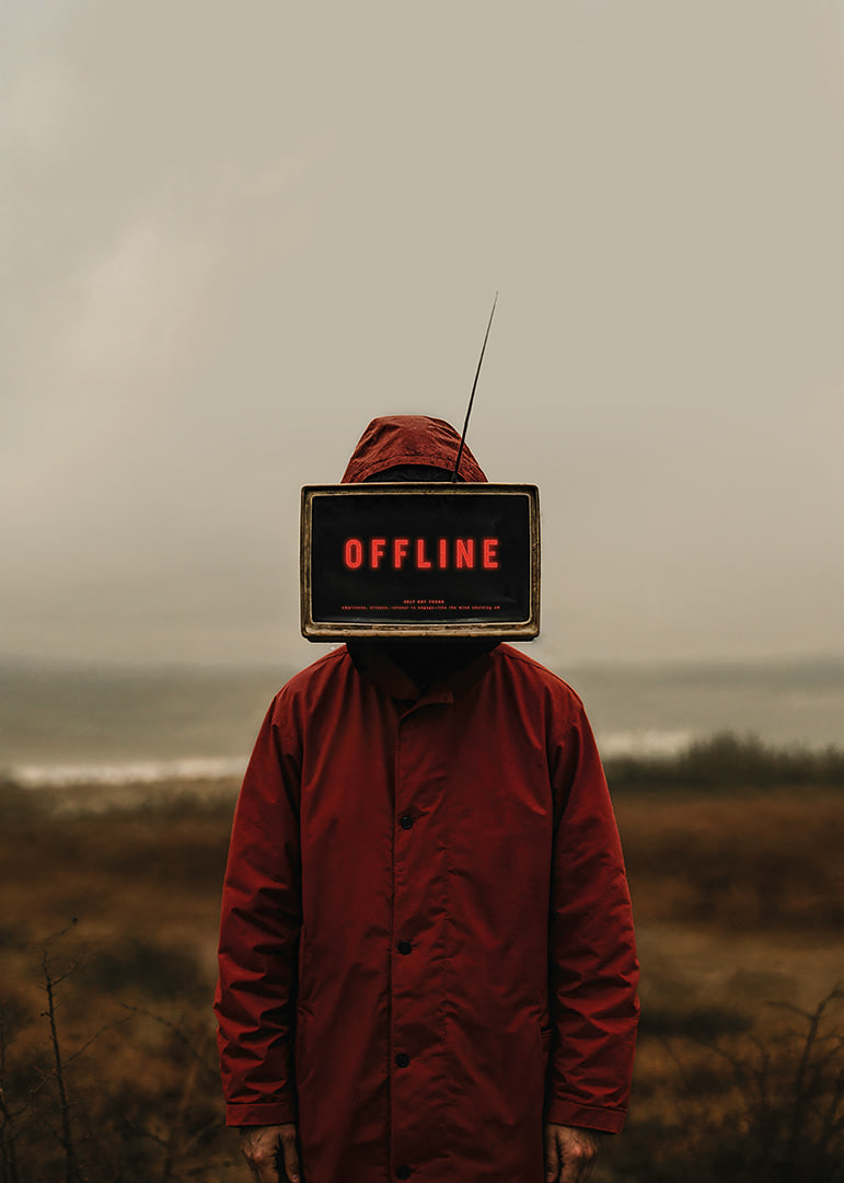 Mörk och mystisk poster med en offline-ikonisk skärm som fängslar ögat-12