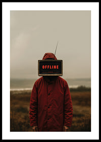 Mörk och mystisk poster med en offline-ikonisk skärm som fängslar ögat-0