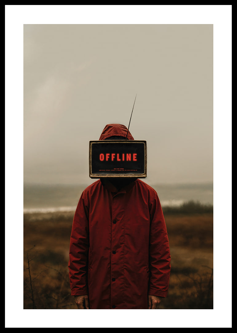 Mörk och mystisk poster med en offline-ikonisk skärm som fängslar ögat-12