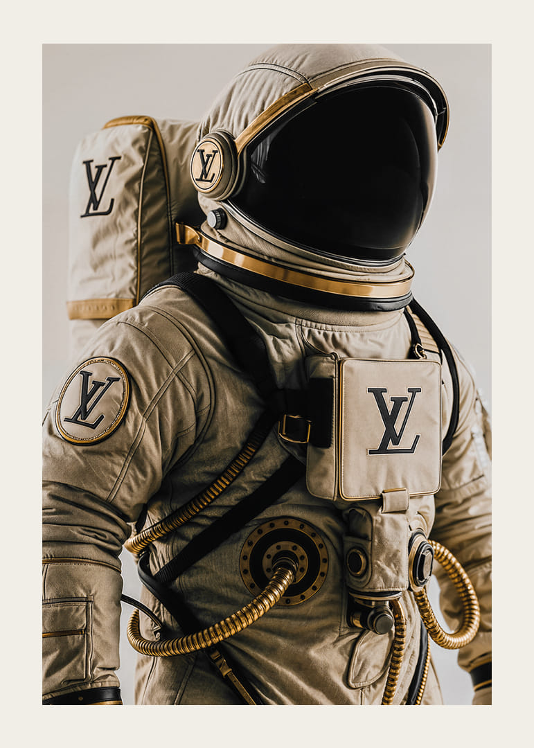 Astronautdräkt möter lyxigt mode i en unik och fascinerande stil-12