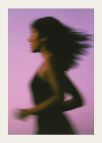 Floating silhouette against a purple background creates movement-3