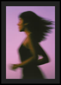 Floating silhouette against a purple background creates movement-4