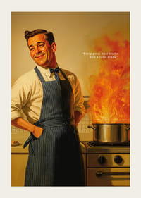 A chef in the middle of a dramatic cooking situation-3