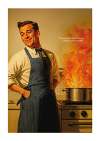 A chef in the middle of a dramatic cooking situation-1