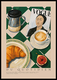 Un petit-déjeuner français plein de style et d'élégance raffinée-0