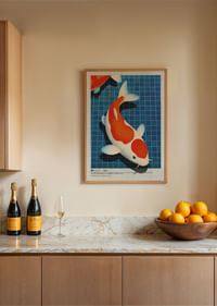 Koi-fiskens elegans flyter i det stilla vattnet-2