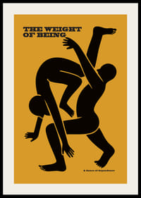 Two silhouettes in a dynamic dance on a golden background-2