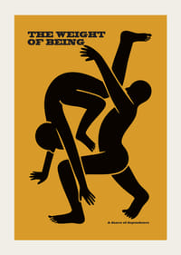 Two silhouettes in a dynamic dance on a golden background-3