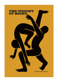 Two silhouettes in a dynamic dance on a golden background-1