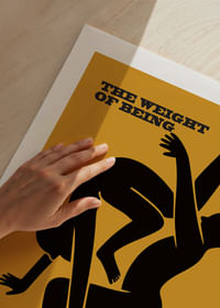 Two silhouettes in a dynamic dance on a golden background-5