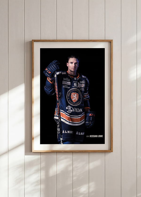 Poster Keegan Lowe #4 Växjö Lakers 2025/2026 crossfade
