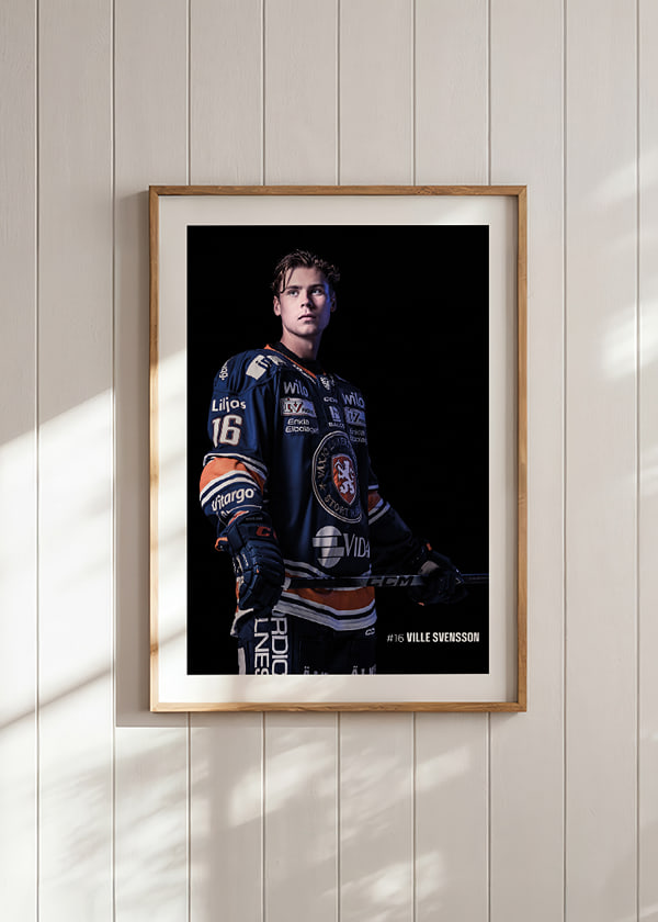 Poster Ville Svensson #16 Växjö Lakers 2025/2026 crossfade