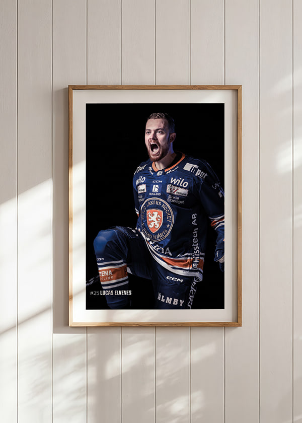 Poster Lucas Elvenes #25 Växjö Lakers 2025/2026 crossfade