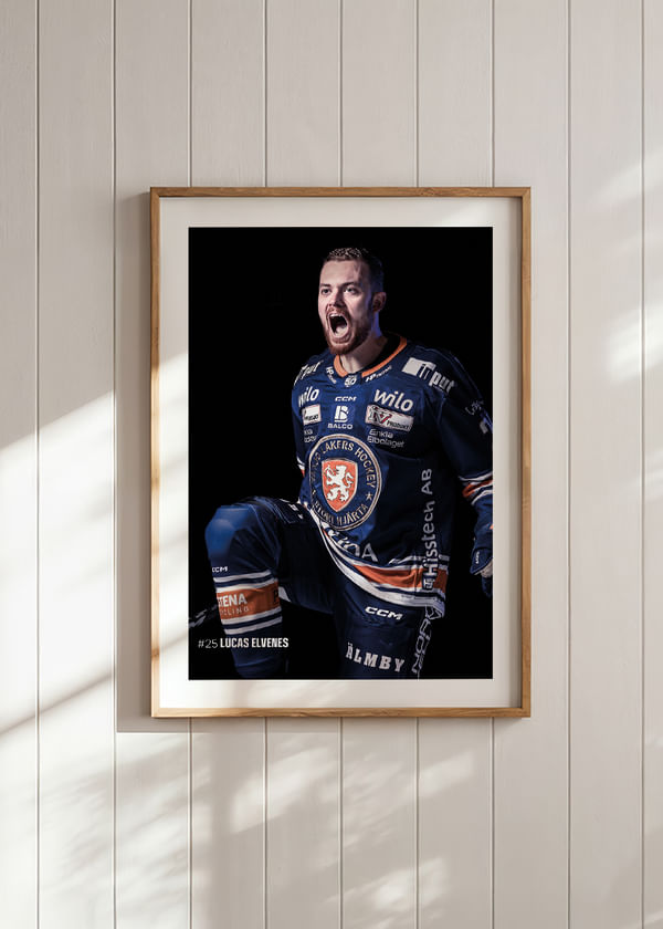 Poster Lucas Elvenes #25 Växjö Lakers 2025/2026 crossfade
