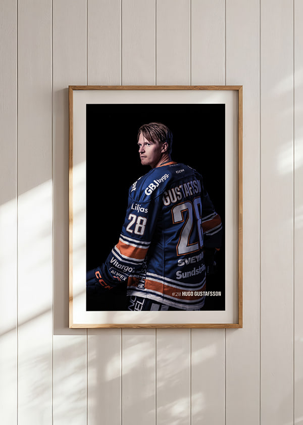 Poster Hugo Gustafsson #28 Växjö Lakers 2025/2026 crossfade