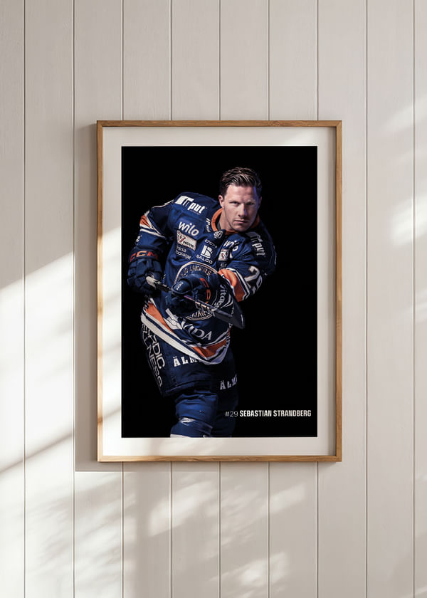 Poster Sebastian Strandberg #29 Växjö Lakers 2025/2026 crossfade