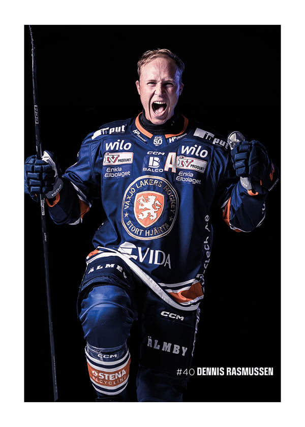 Poster Dennis Rasmussen #40 Växjö Lakers 2025/2026