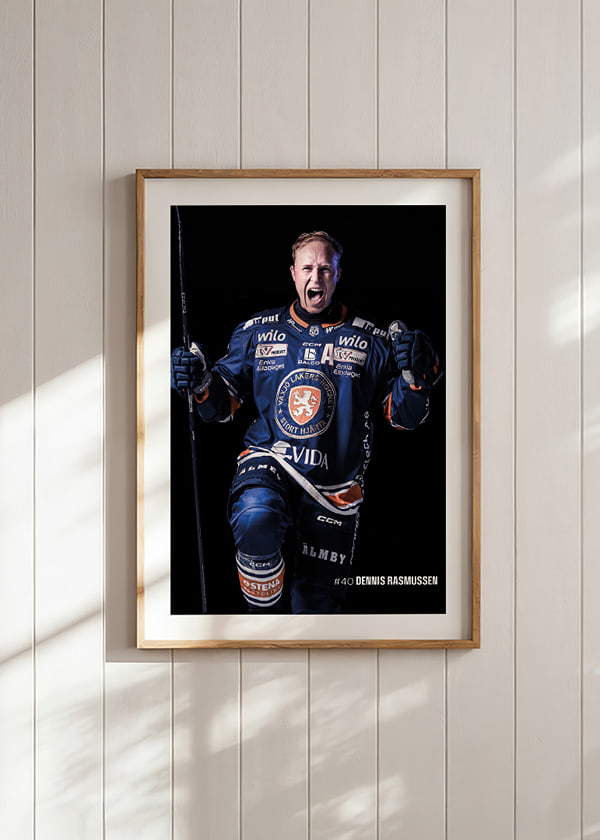 Poster Dennis Rasmussen #40 Växjö Lakers 2025/2026 crossfade