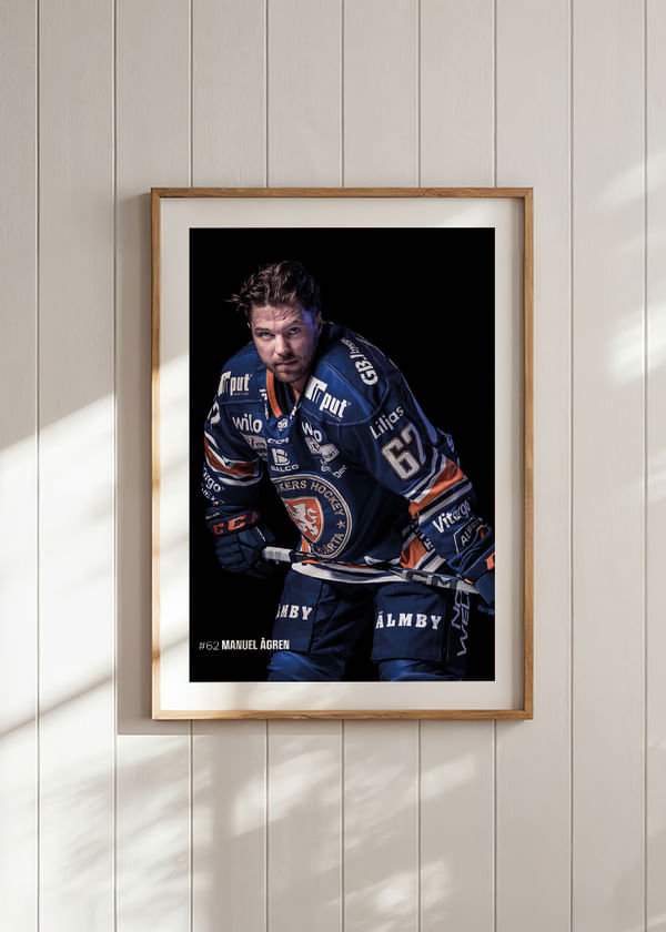 Poster Manuel Ågren #62 Växjö Lakers 2025/2026 crossfade