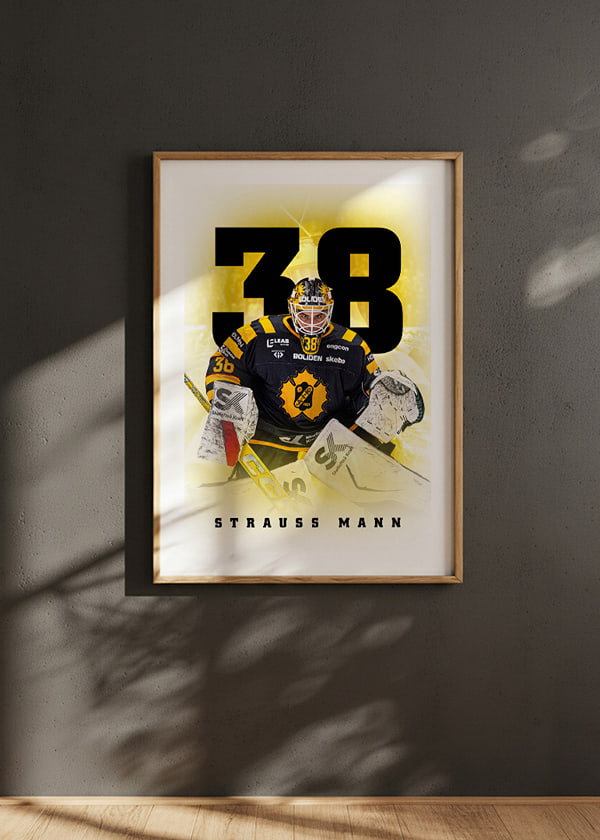 Poster Strauss Mann #38 Skellefteå AIK 2025/2026 crossfade