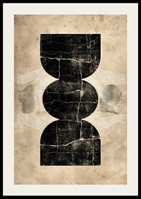 Elegante póster con misteriosas formas geométricas sobre un fondo vintage.-2