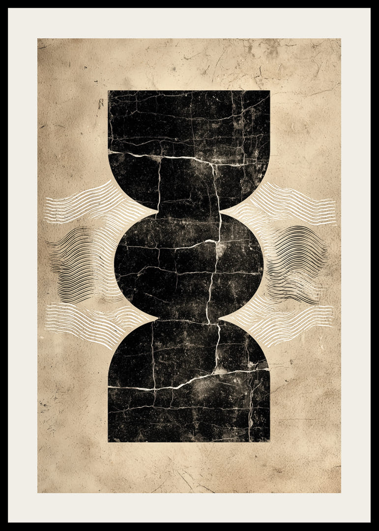 Stilren poster med mystiska, geometriska former på en vintagebakgrund-12