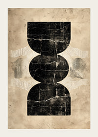 Elegante póster con misteriosas formas geométricas sobre un fondo vintage.-3