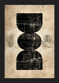 Elegante póster con misteriosas formas geométricas sobre un fondo vintage.-5