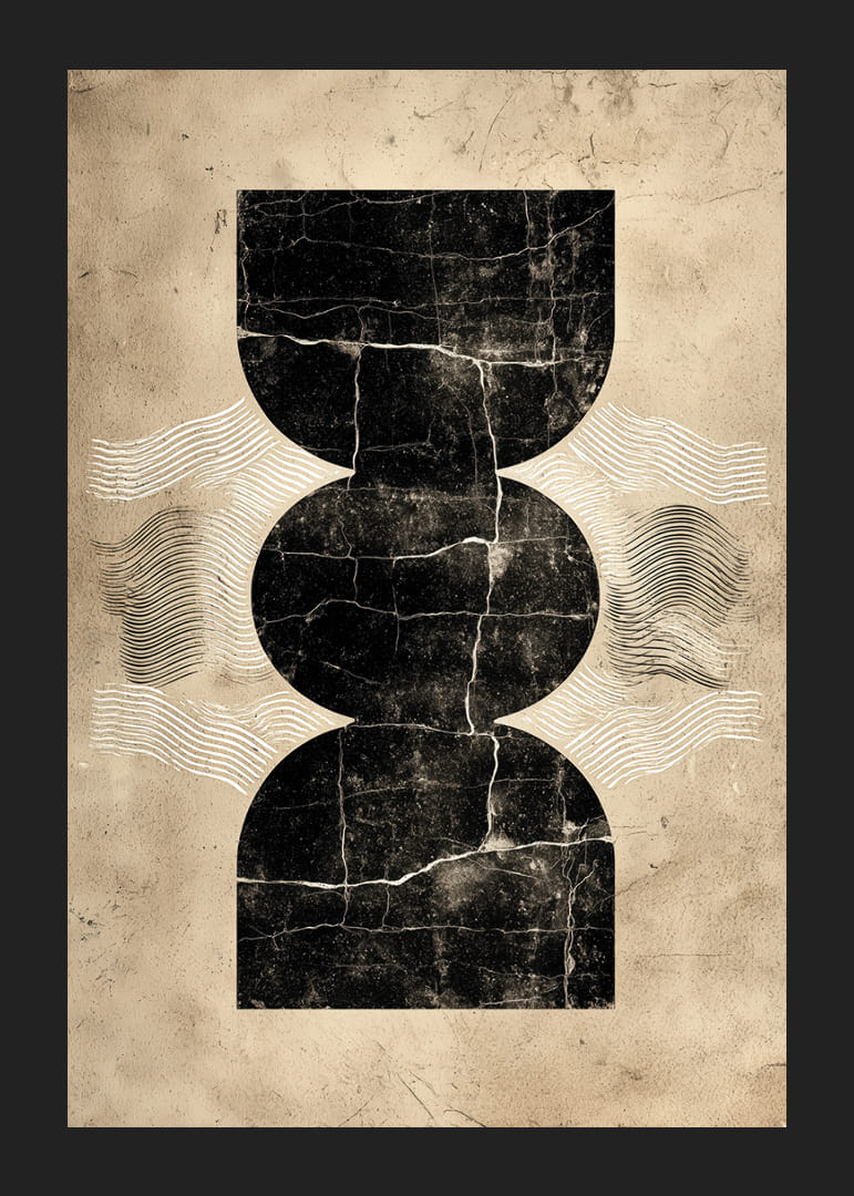 Stilren poster med mystiska, geometriska former på en vintagebakgrund-12