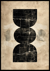 Elegante póster con misteriosas formas geométricas sobre un fondo vintage.-6