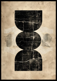 Elegante póster con misteriosas formas geométricas sobre un fondo vintage.-2