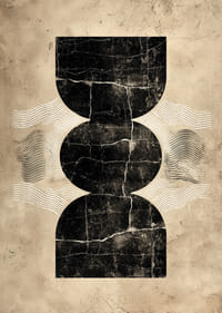 Elegante póster con misteriosas formas geométricas sobre un fondo vintage.-3