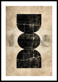 Elegante póster con misteriosas formas geométricas sobre un fondo vintage.-0