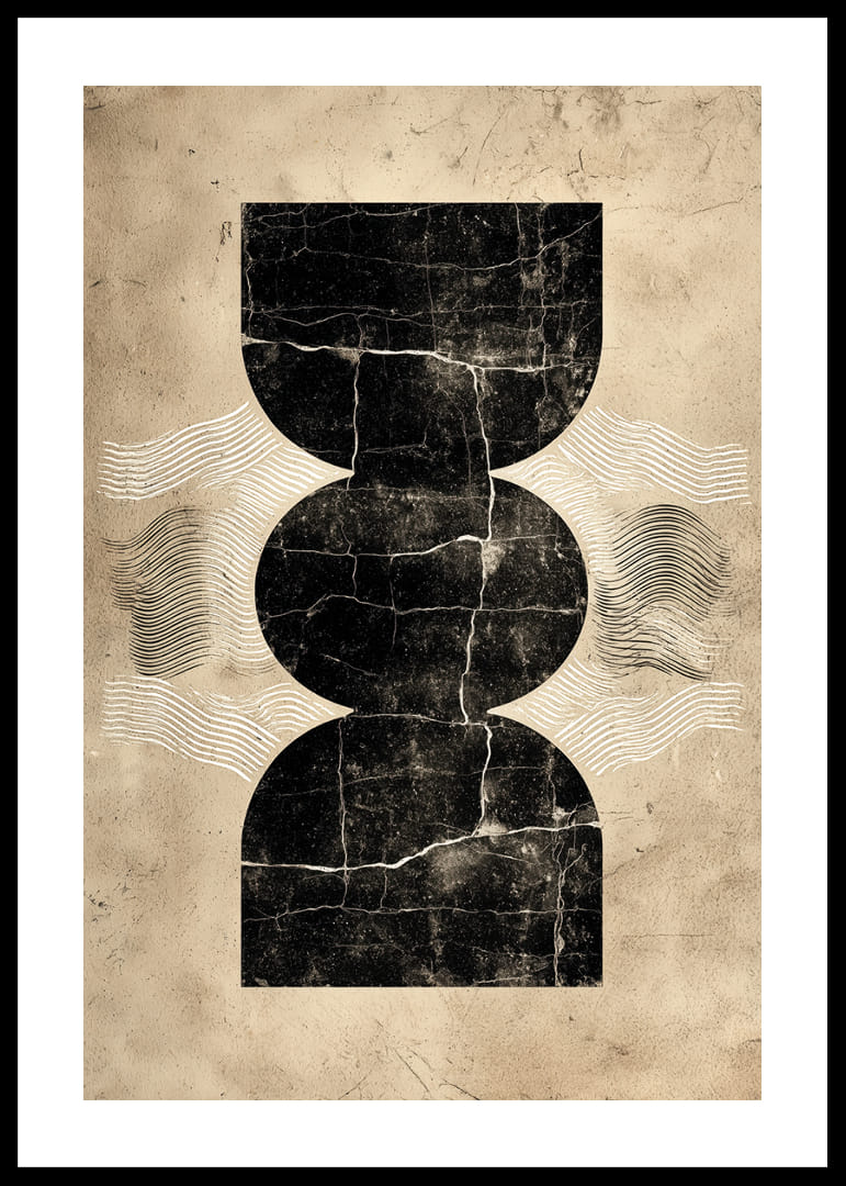 Elegante póster con misteriosas formas geométricas sobre un fondo vintage.-12