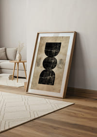 Elegante póster con misteriosas formas geométricas sobre un fondo vintage.-4