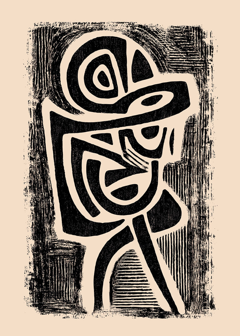 Dynamische vormen in een harmonieuze, abstracte compositie-12