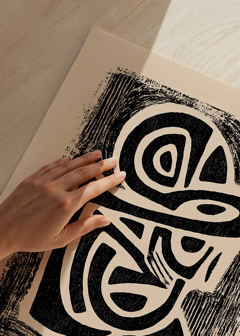 Dynamic shapes in a harmonious, abstract composition-12