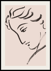 Dessin au trait élégant d'un profil pensif-2