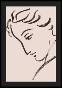 Dessin au trait élégant d'un profil pensif-4