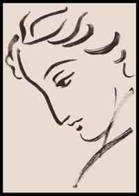 Elegante lijntekening van een bedachtzaam profiel-2