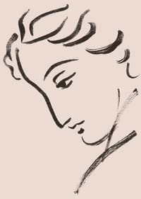 Elegante lijntekening van een bedachtzaam profiel-3