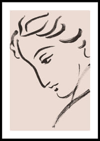 Elegante lijntekening van een bedachtzaam profiel-0