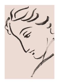 Elegante lijntekening van een bedachtzaam profiel-1