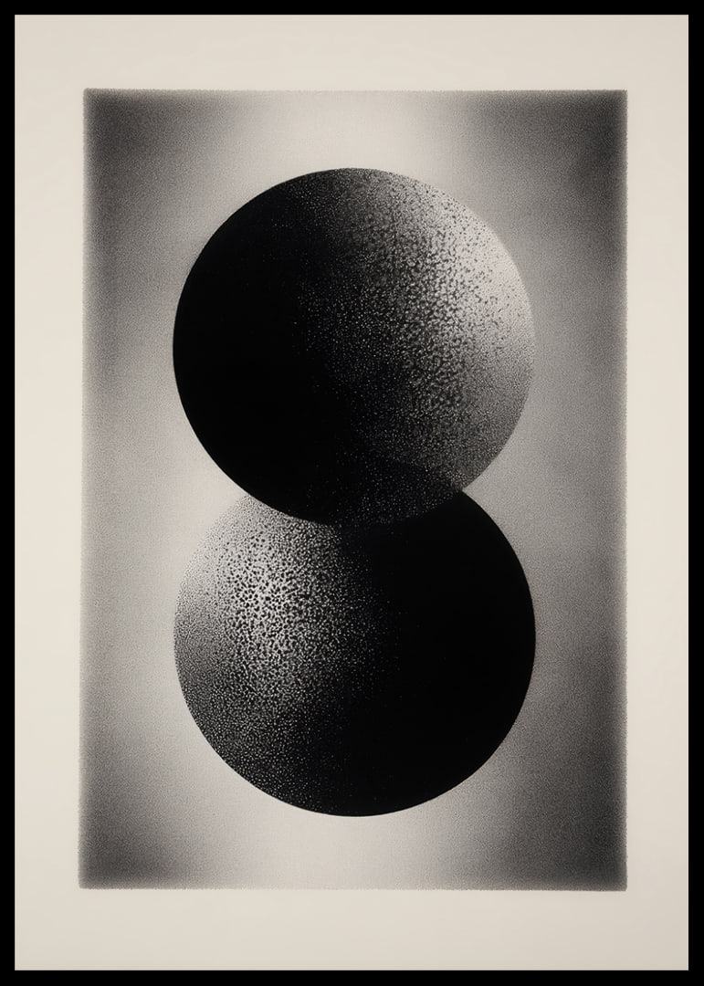 Two intertwined spheres in elegant contrast-12