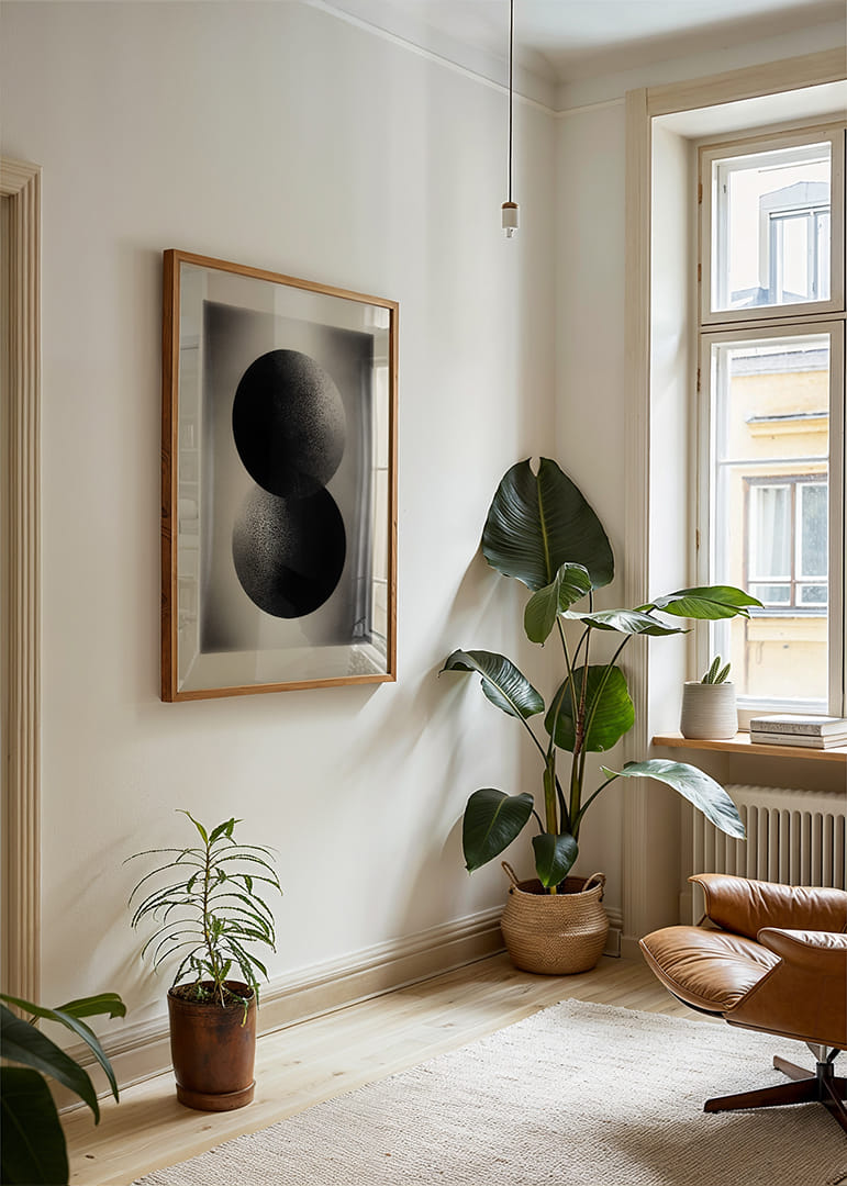 Kaksi toisiinsa kietoutunutta palloa tyylikkäässä kontrastissa-12